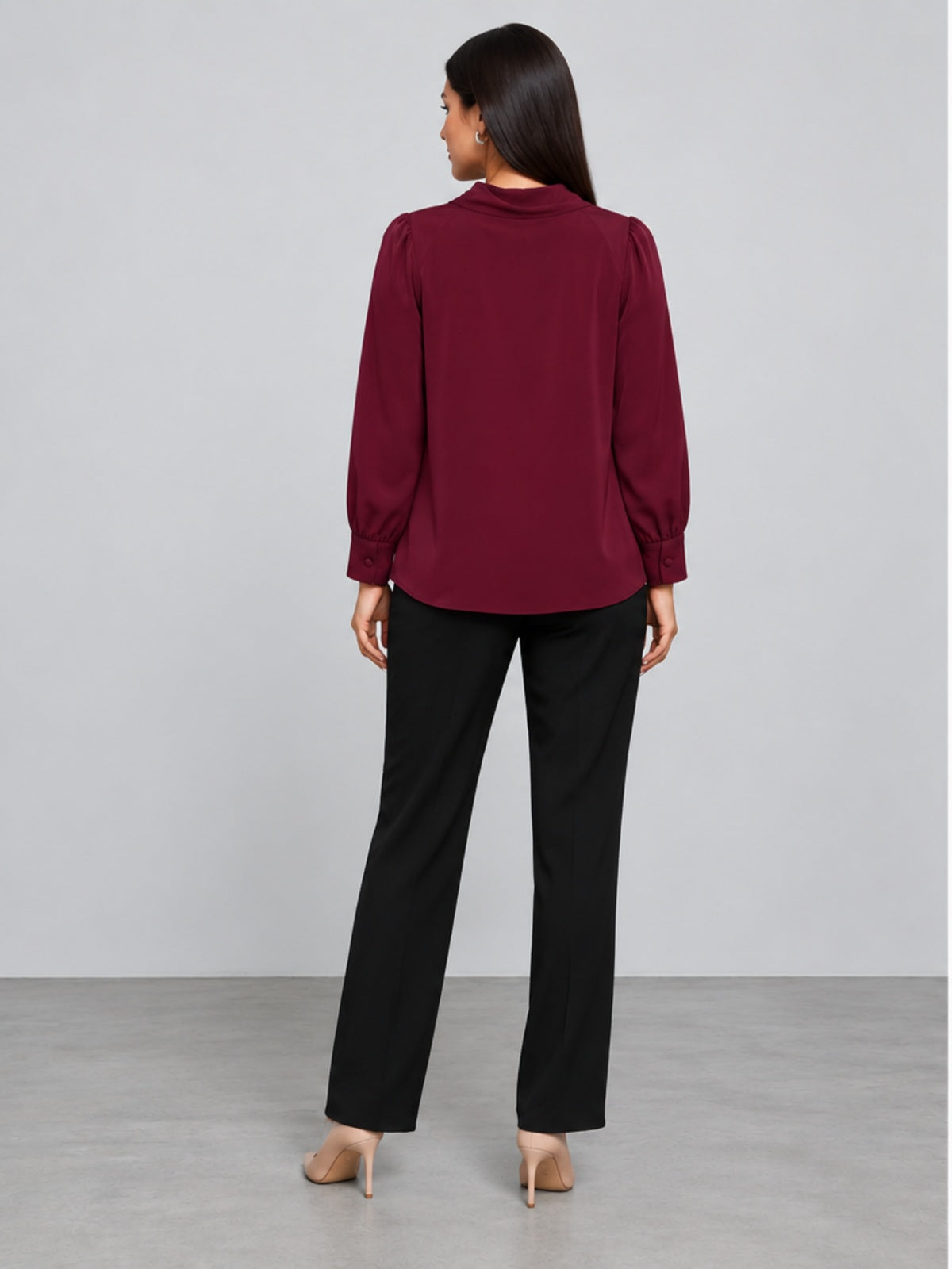 Blusa Versátil con Lazada - Burdeos