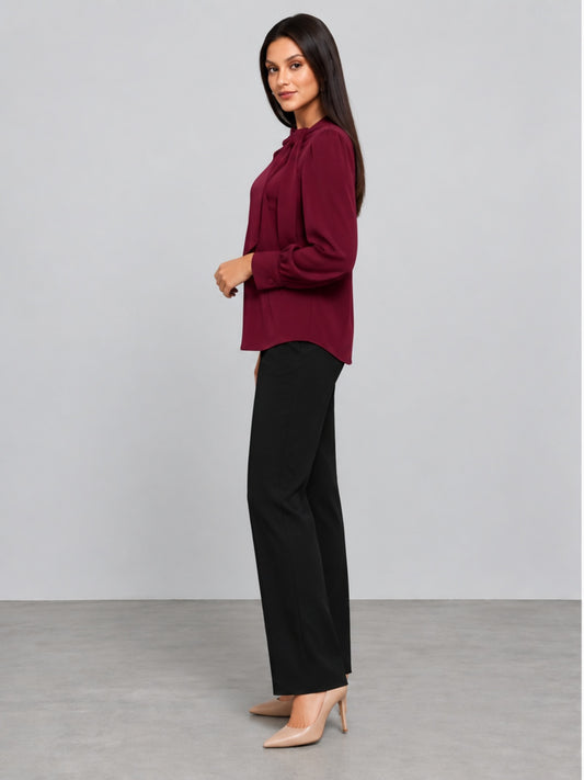 Blusa Versátil con Lazada - Burdeos
