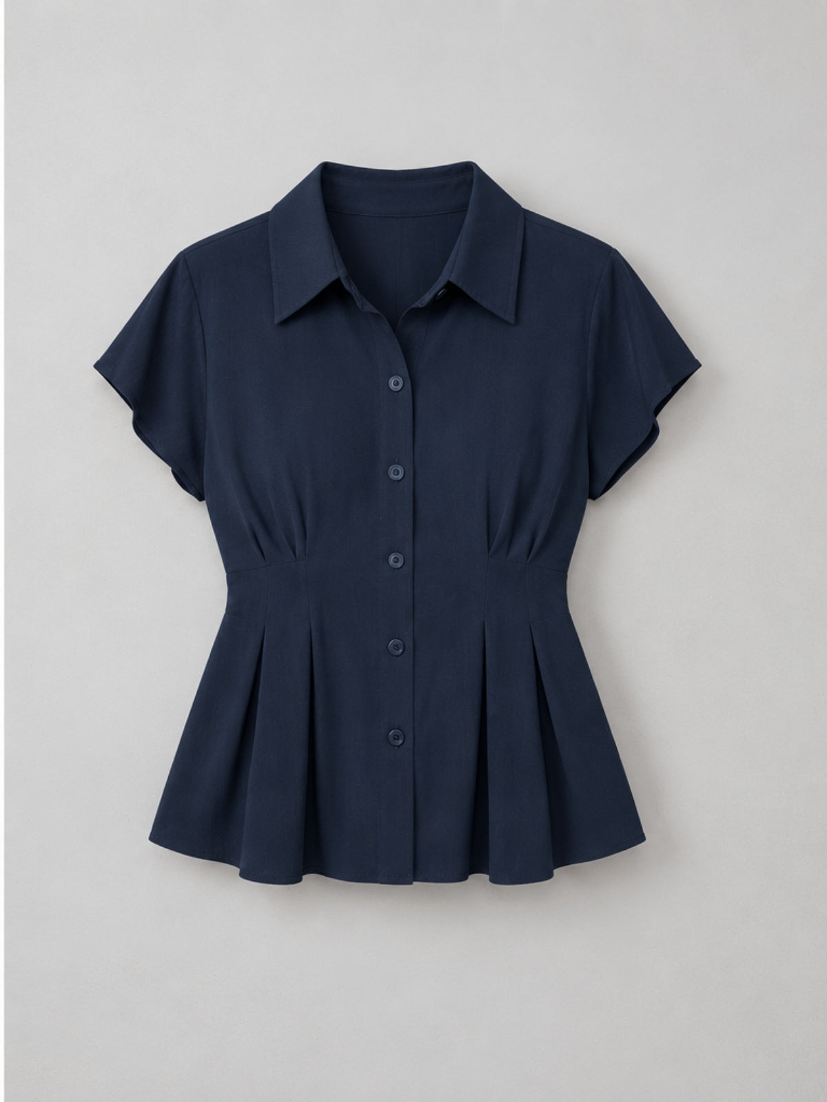 Blusa Esencial con Corte Evasé - Azul Marino