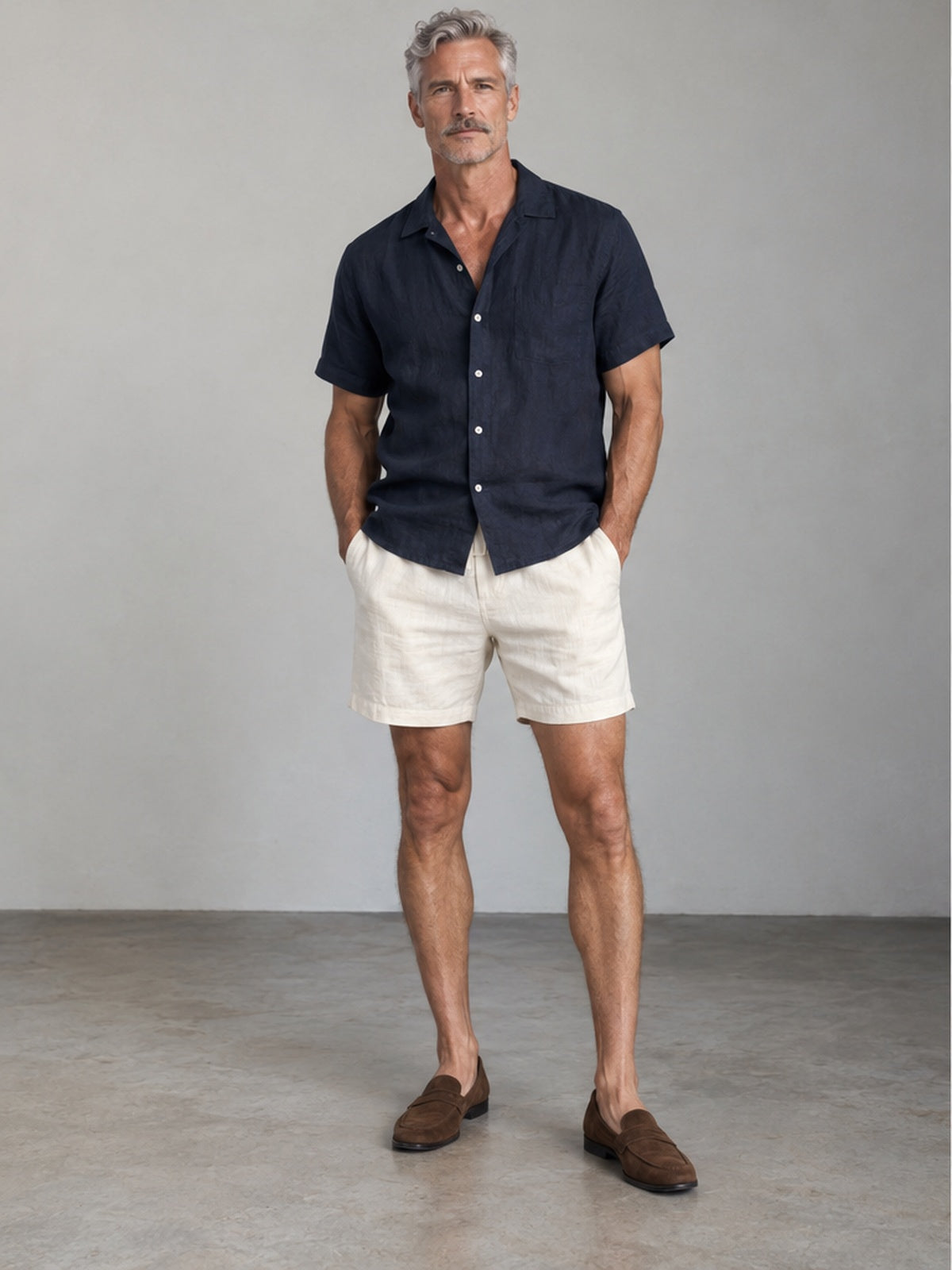 Bermuda Corta Elegante - Blanco Roto