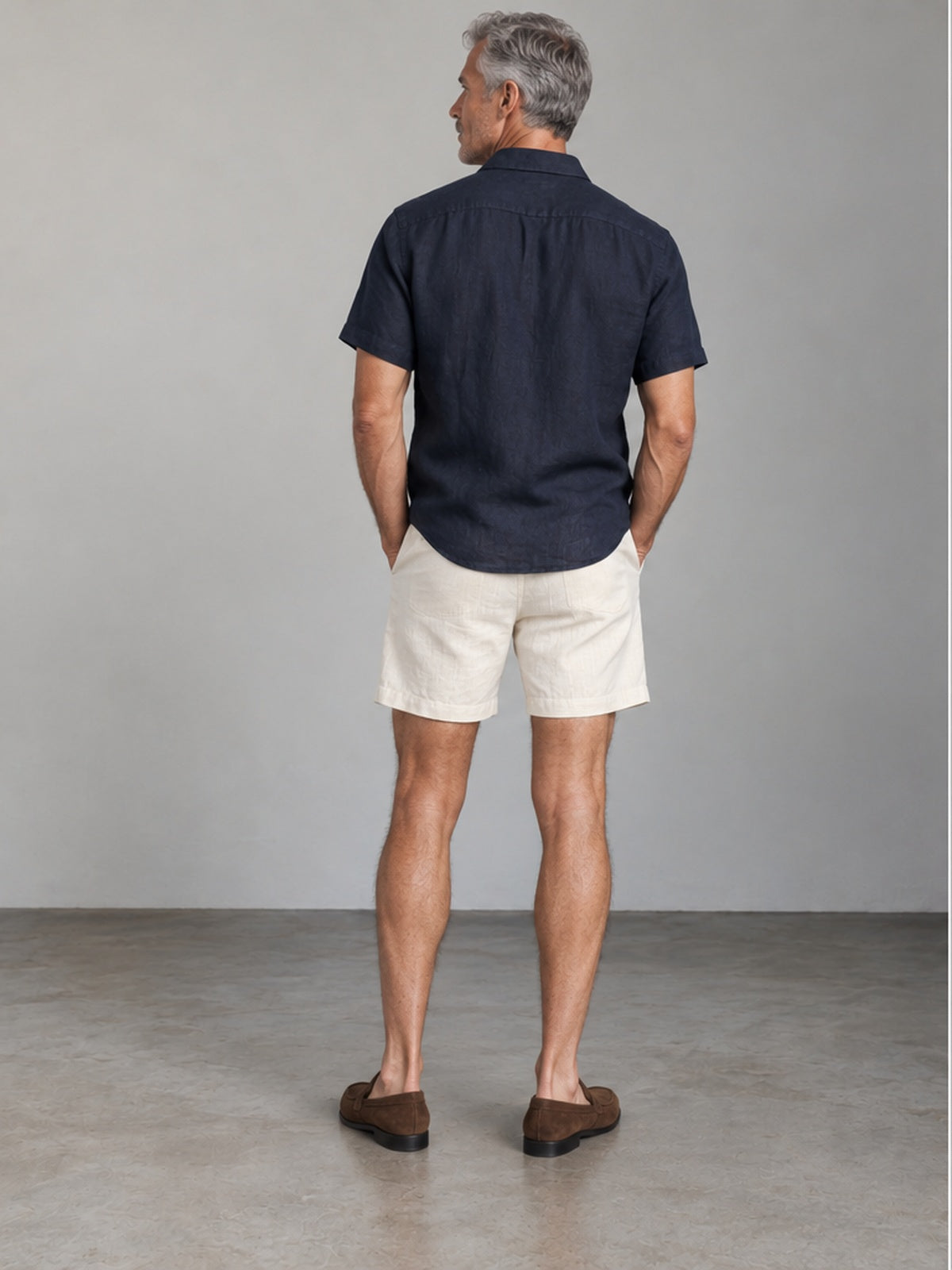 Bermuda Corta Elegante - Blanco Roto