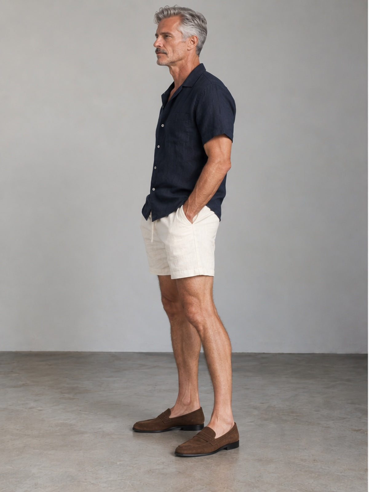 Bermuda Corta Elegante - Blanco Roto