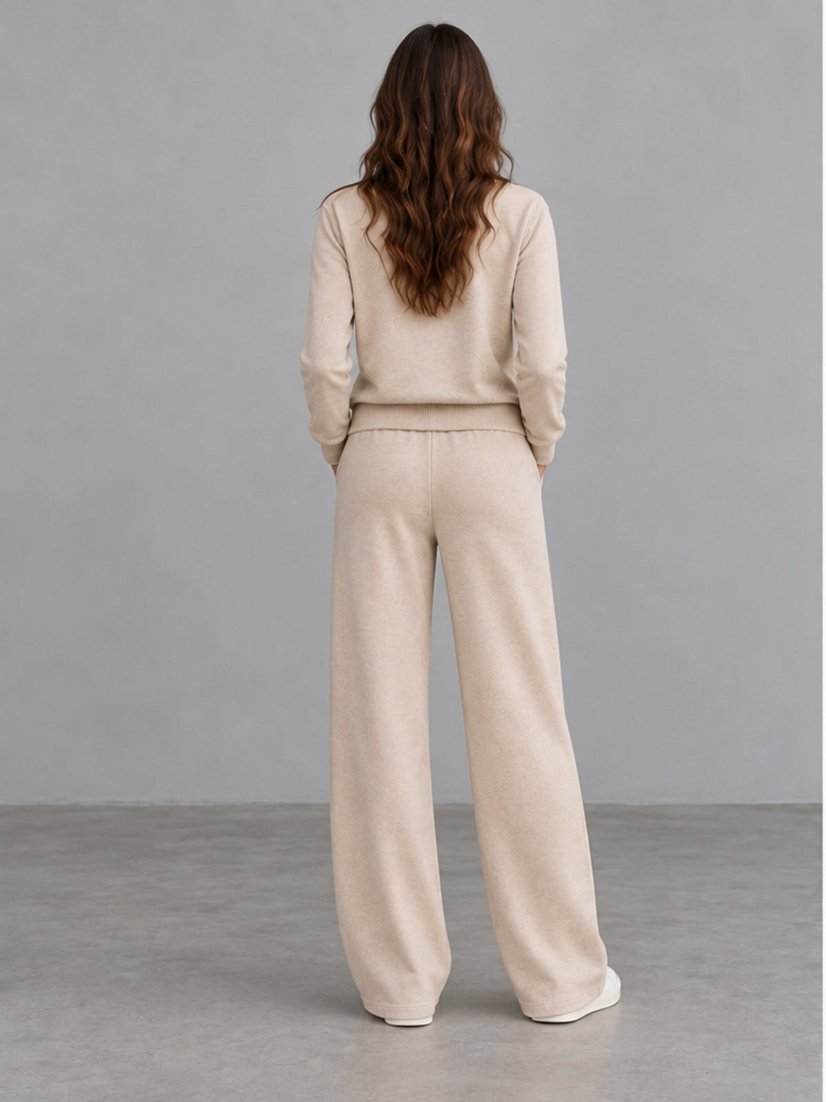 Conjunto Jersey y Pantalón con Cordón - Beige