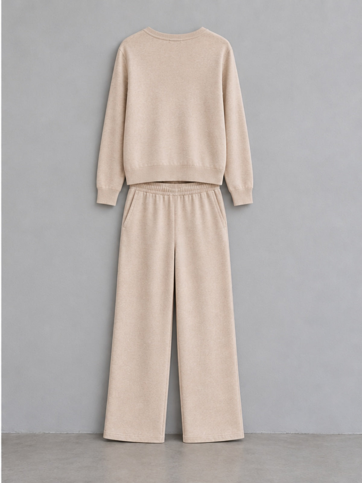 Conjunto Jersey y Pantalón con Cordón - Beige