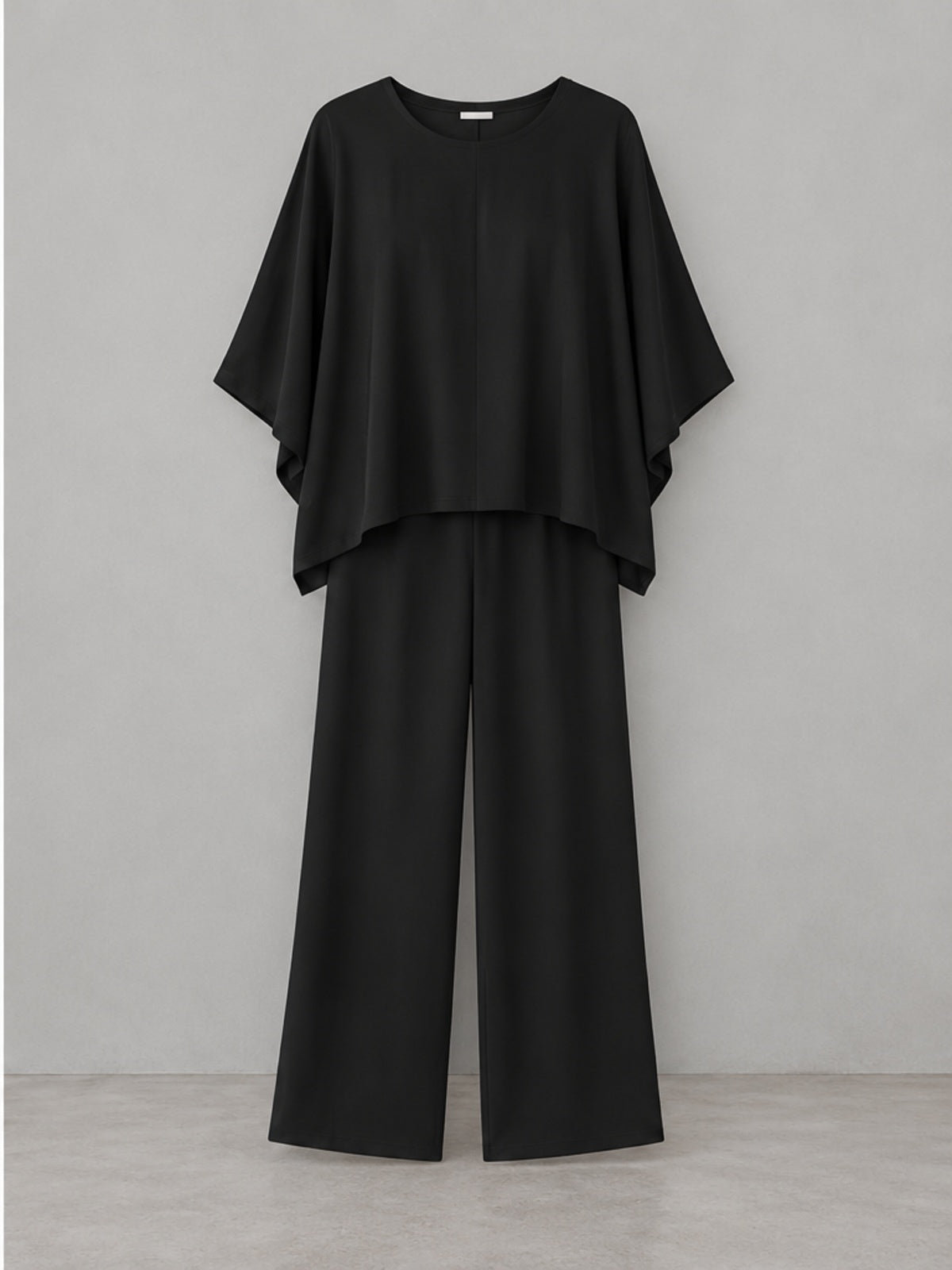 Conjunto Top Oversize y Pantalón Ancho Elegante - Negro