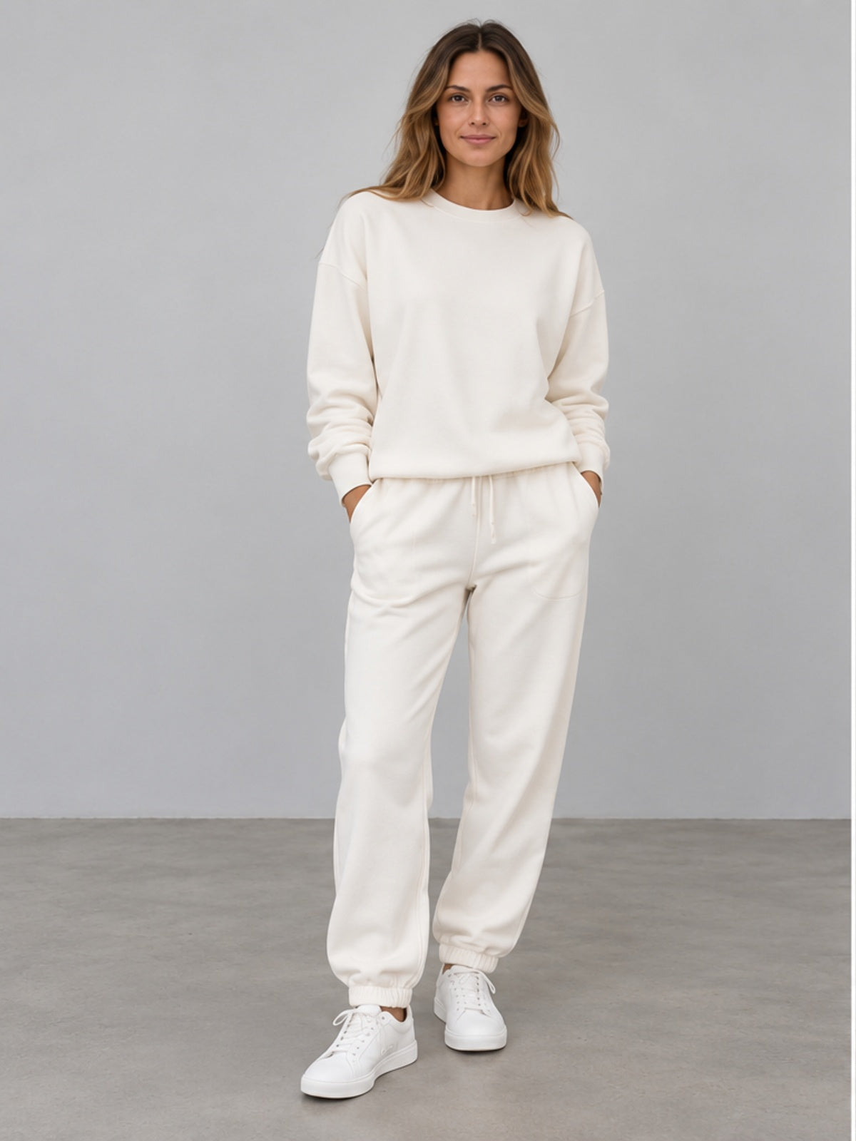Conjunto Sudadera y Pantalón Jogger - Blanco