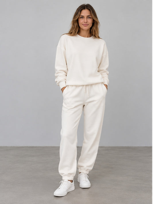 Conjunto Sudadera y Pantalón Jogger - Blanco