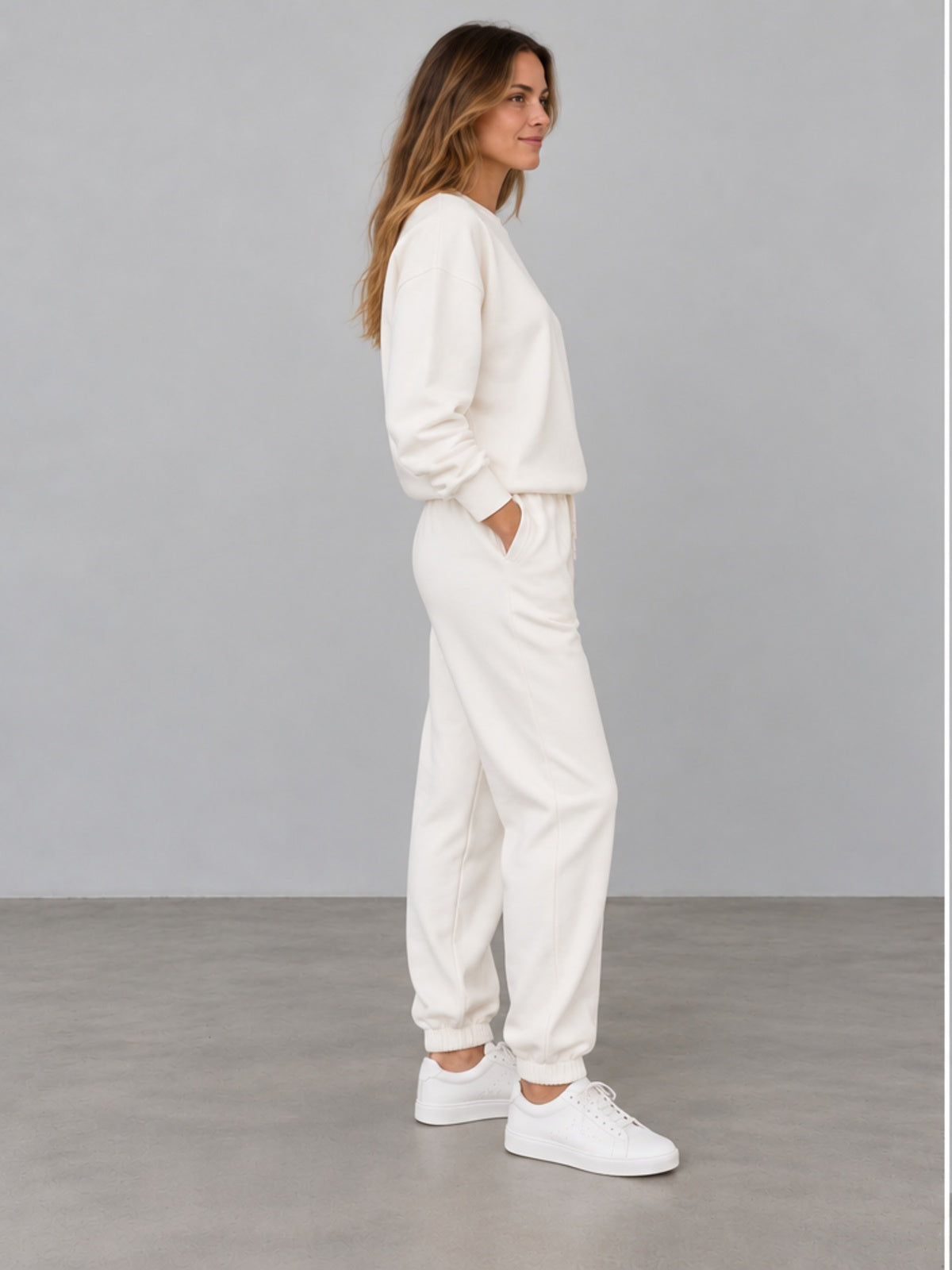 Conjunto Sudadera y Pantalón Jogger - Blanco