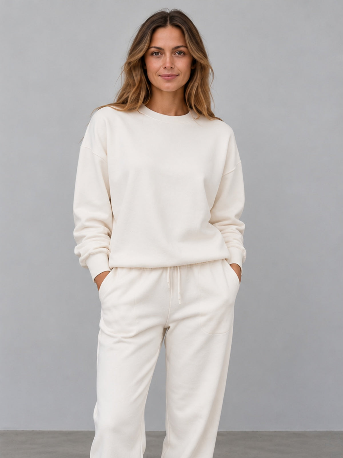Conjunto Sudadera y Pantalón Jogger - Blanco