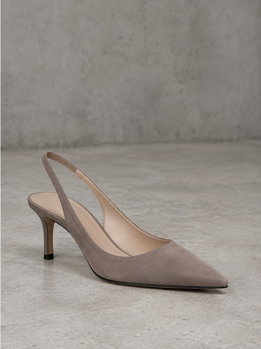Zapato Destalonado Tacón - Gris Topo