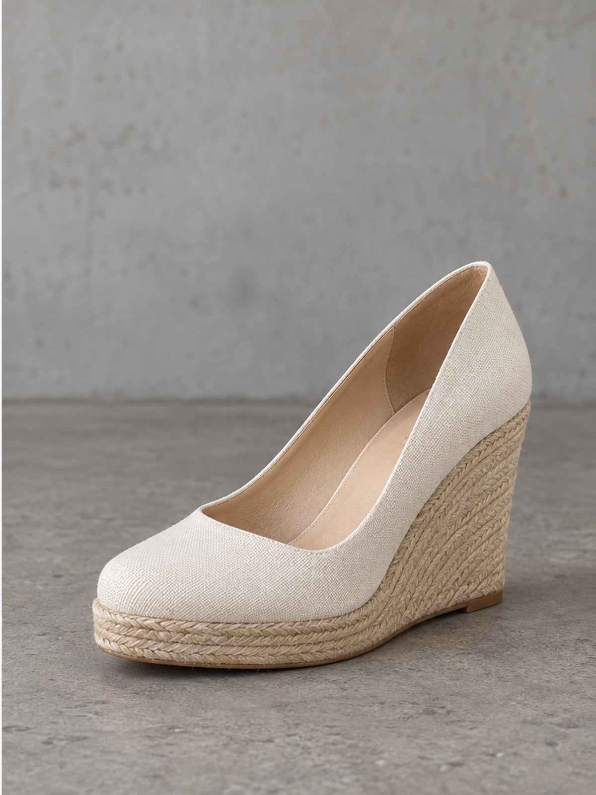 Zapato Tacón Cuña - Blanco Crudo