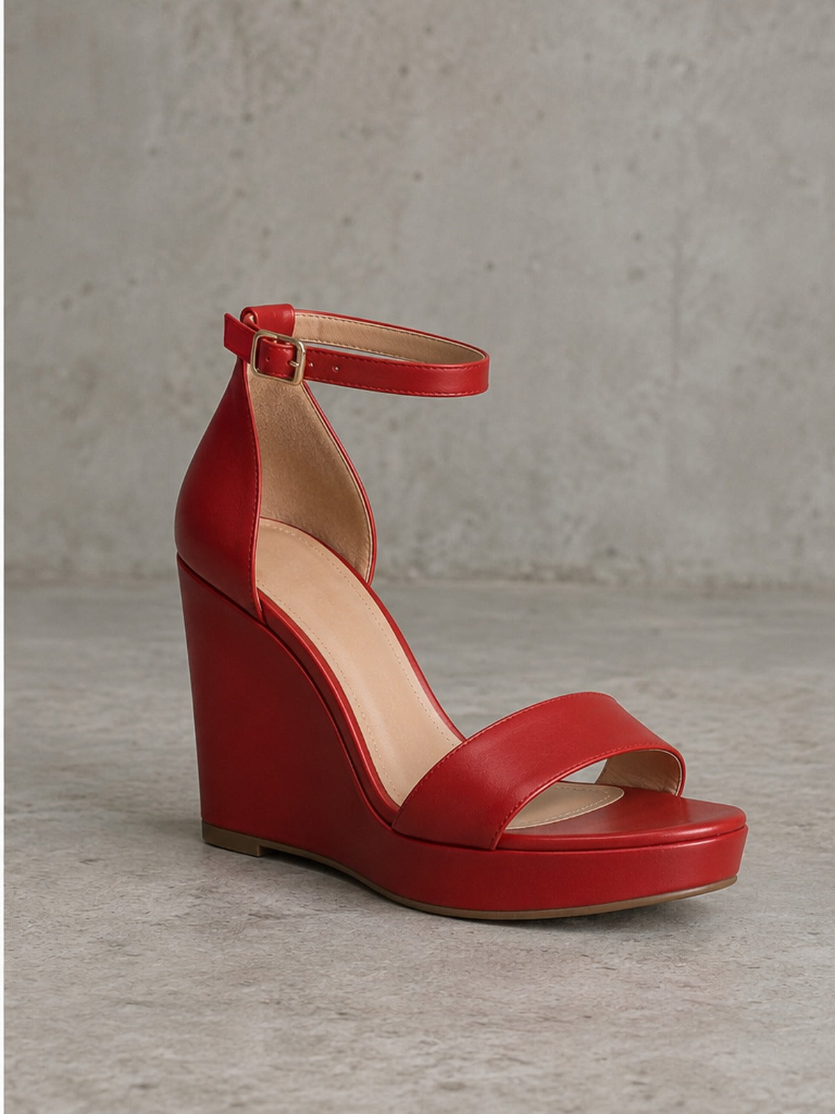 Sandalia Elegante Cuña - Rojo
