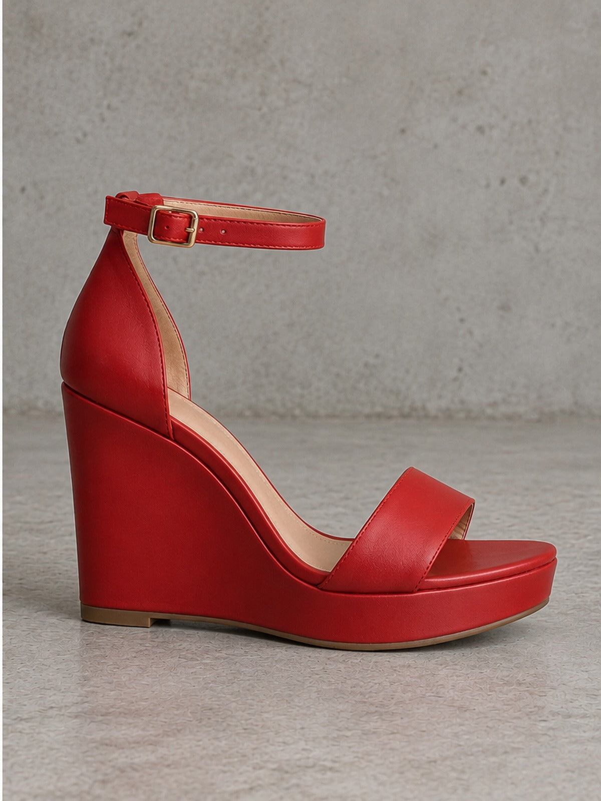 Sandalia Elegante Cuña - Rojo