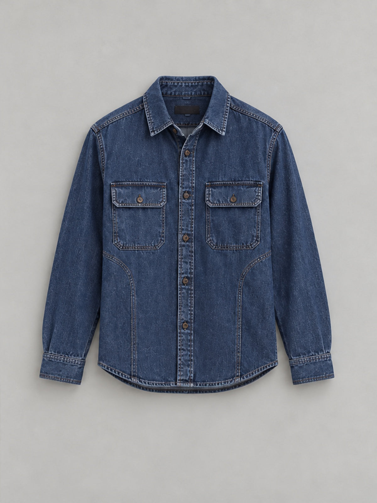 Camisa Vaquera Lavada - Azul Oscuro