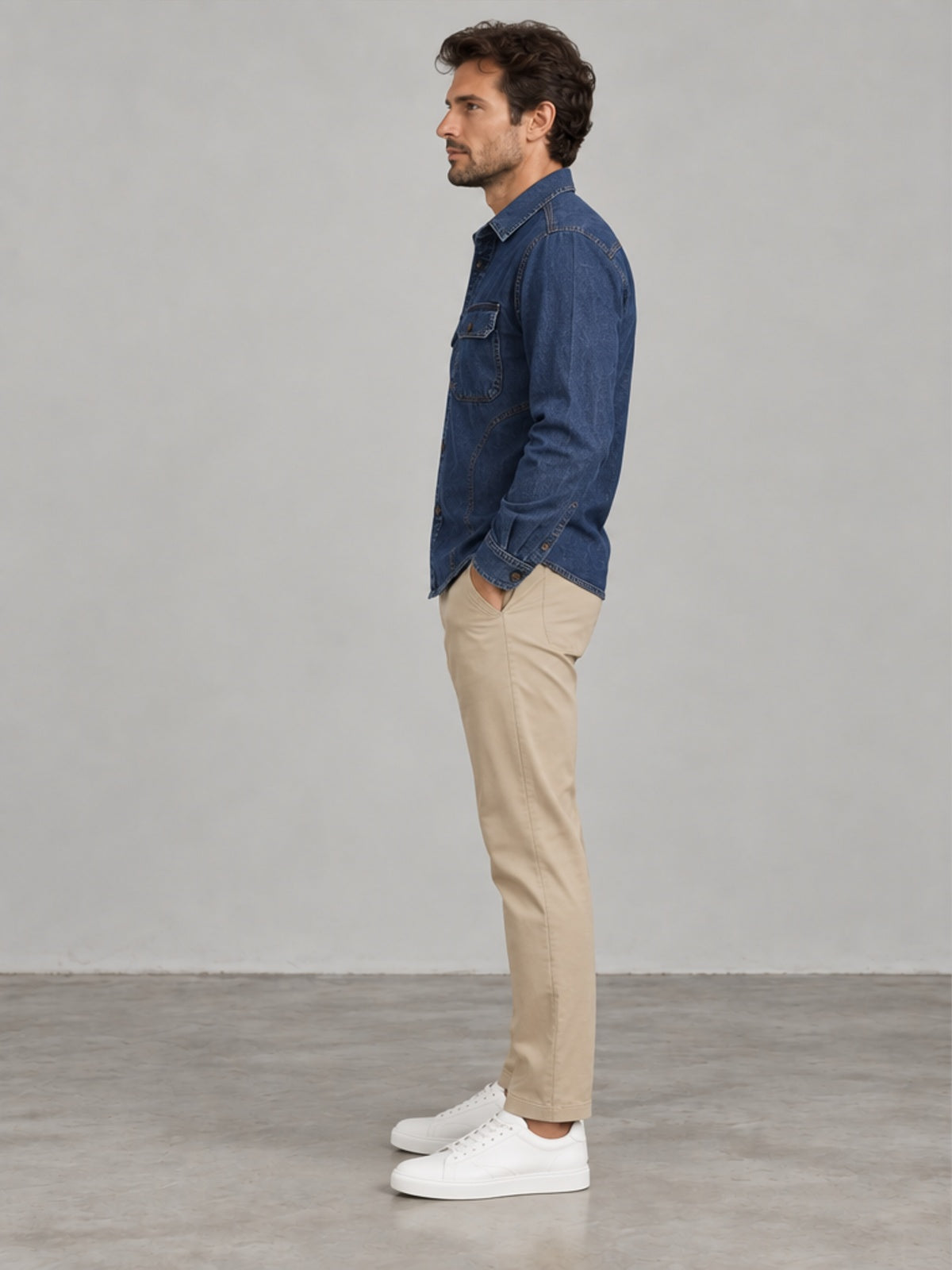 Camisa Vaquera Lavada - Azul Oscuro
