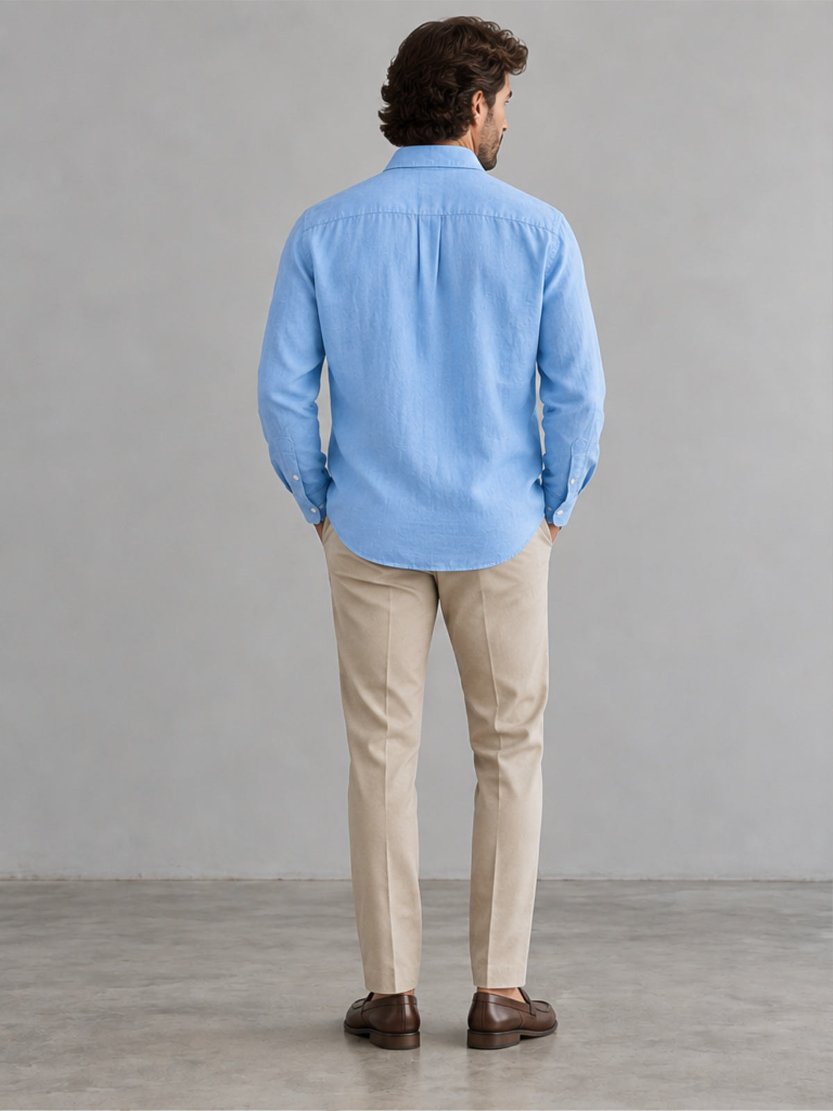 Camisa con Bolsillo - Azul