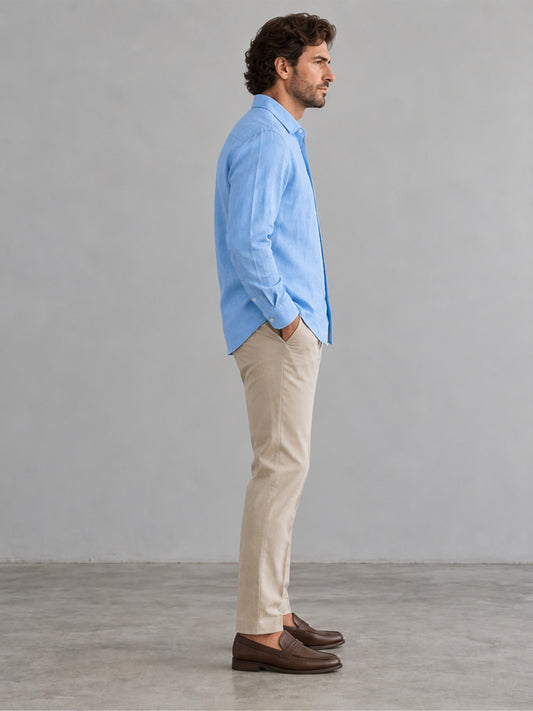 Camisa con Bolsillo - Azul