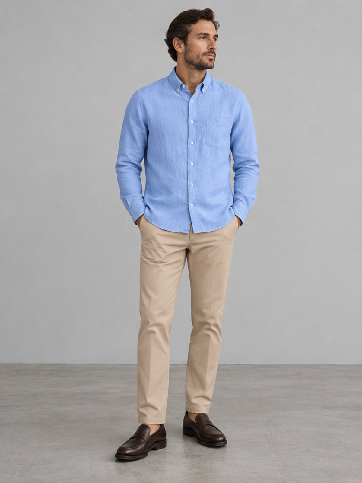 Camisa Button-Down - Azul