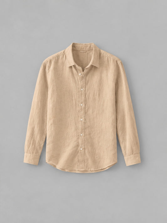 Camisa de Manga Larga con Cuello Clásico - Arena