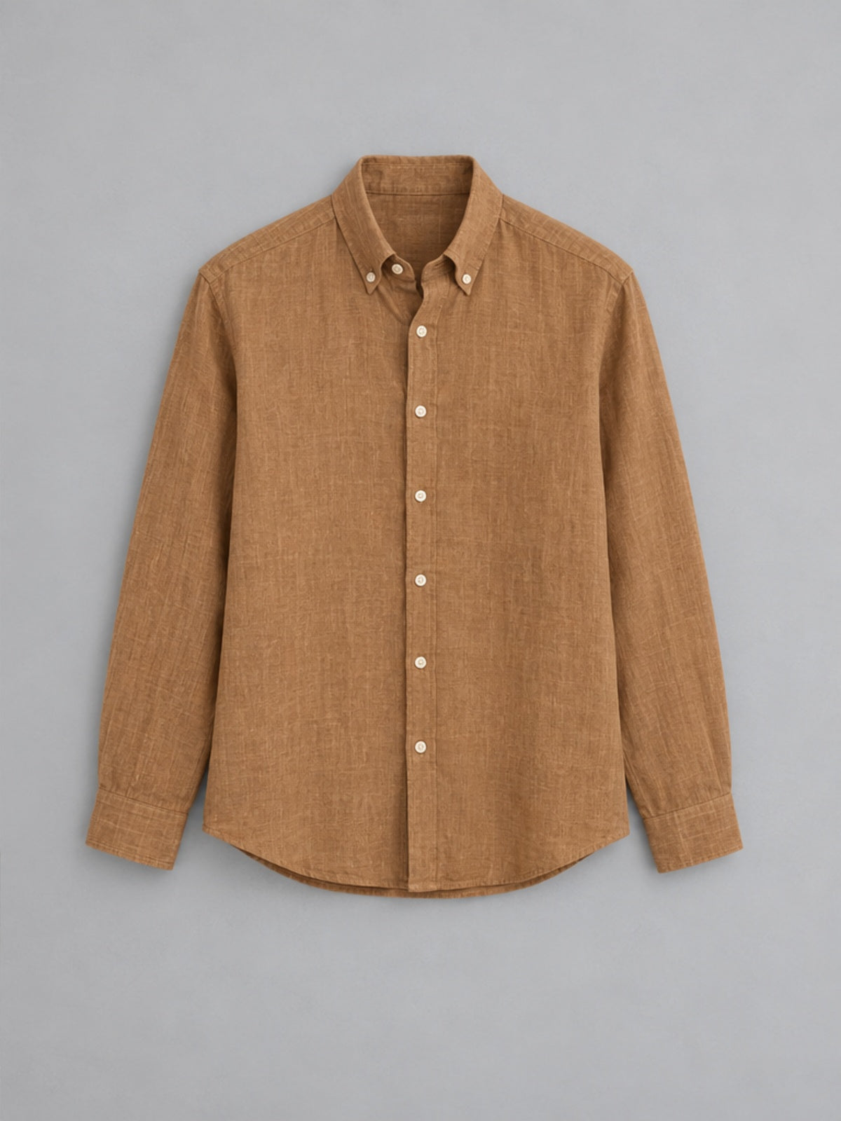 Camisa Button-Down de Manga Larga - Camel