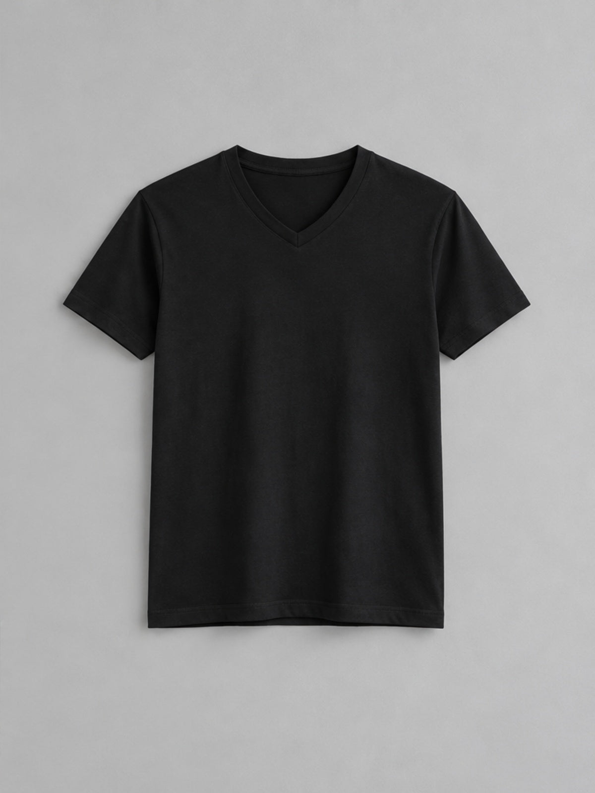 Camiseta Slim Cuello en V - Negro