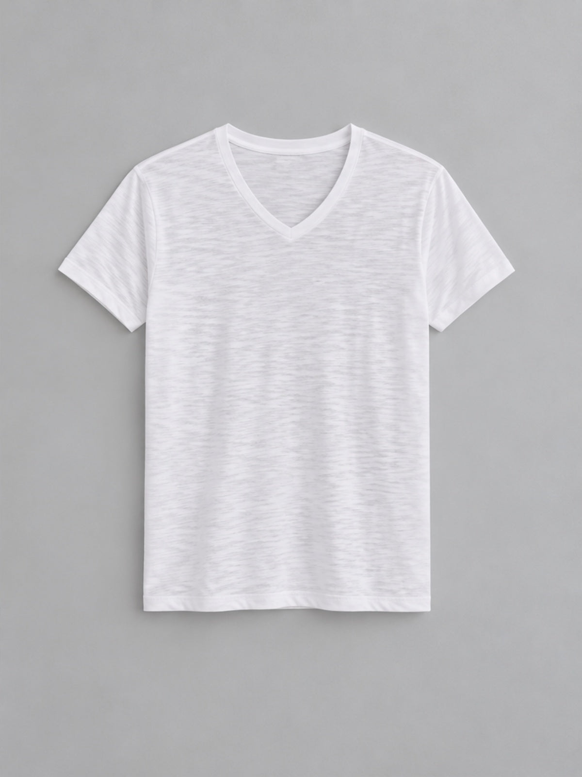Camiseta Flameada Cuello en V - Blanco