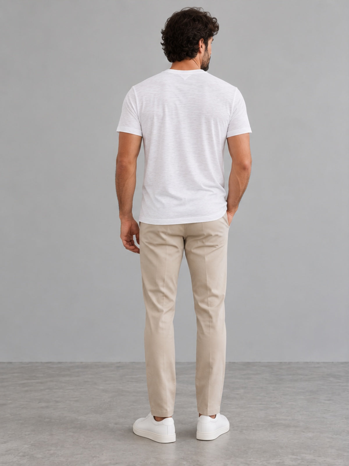 Camiseta Flameada Cuello en V - Blanco