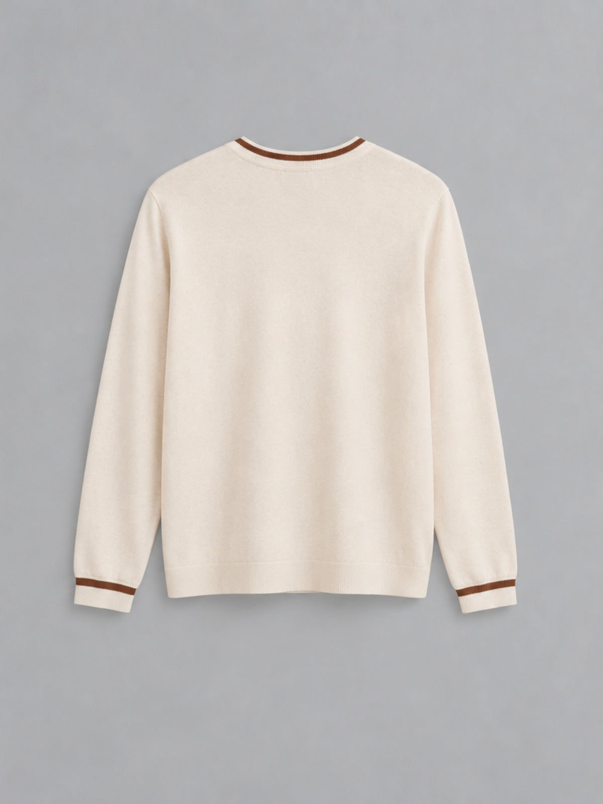 Camiseta de Manga Larga con Ribete - Crema