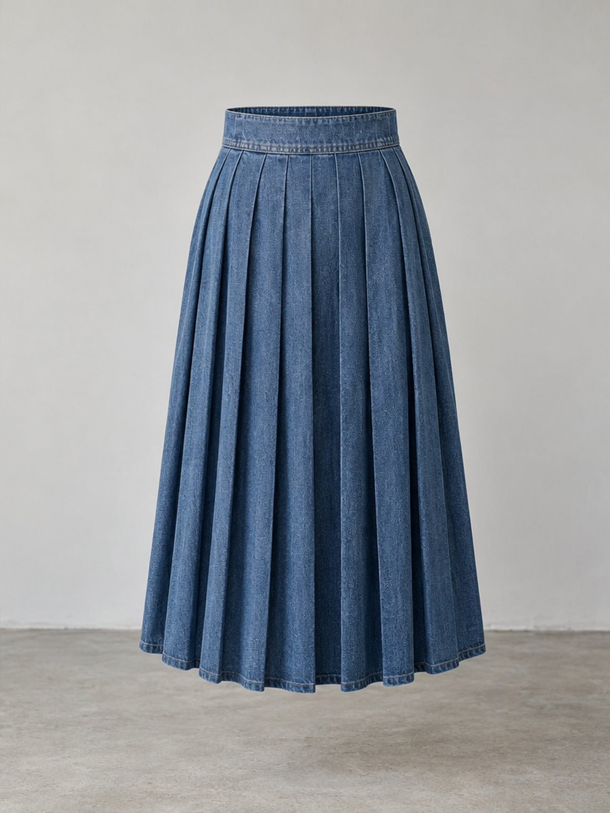 Falda Vaquera Plisada - Azul Índigo