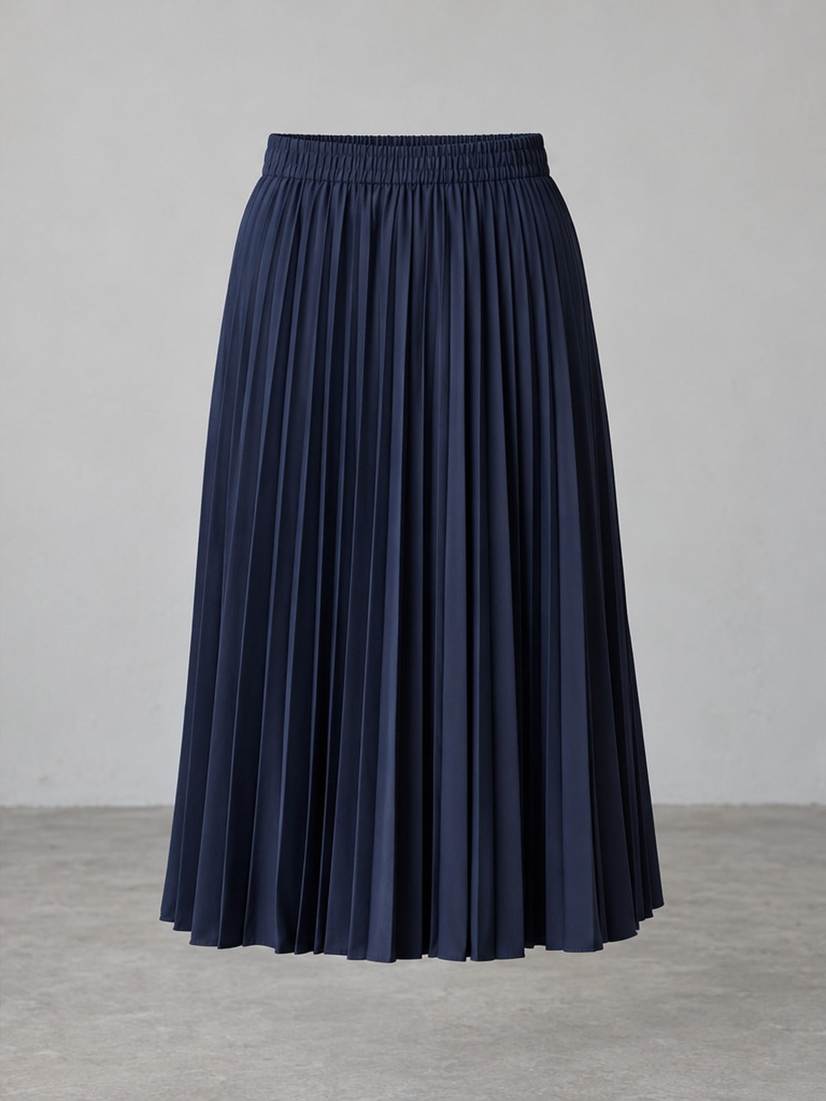 Falda Midi Pliegues - Azul Marino