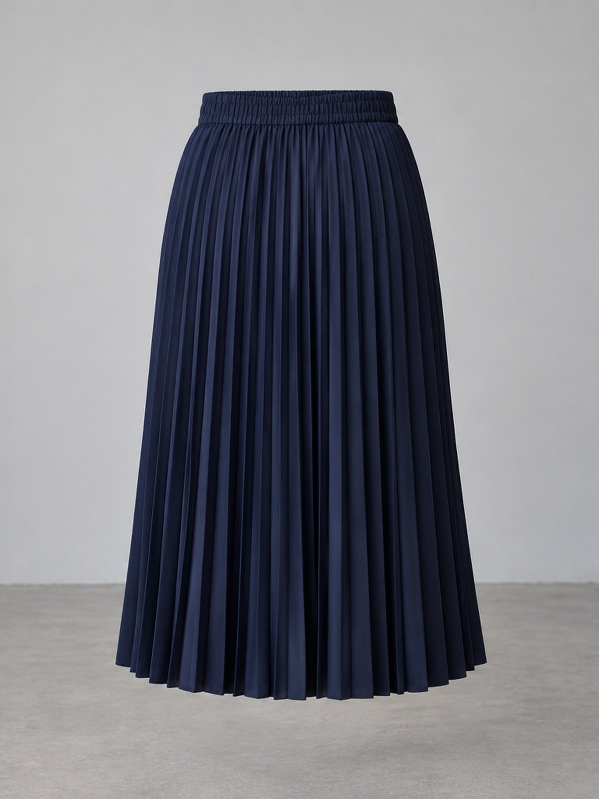 Falda Midi Pliegues - Azul Marino