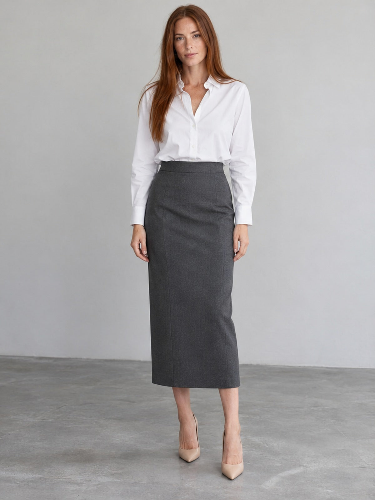 Falda Midi - Gris Marengo