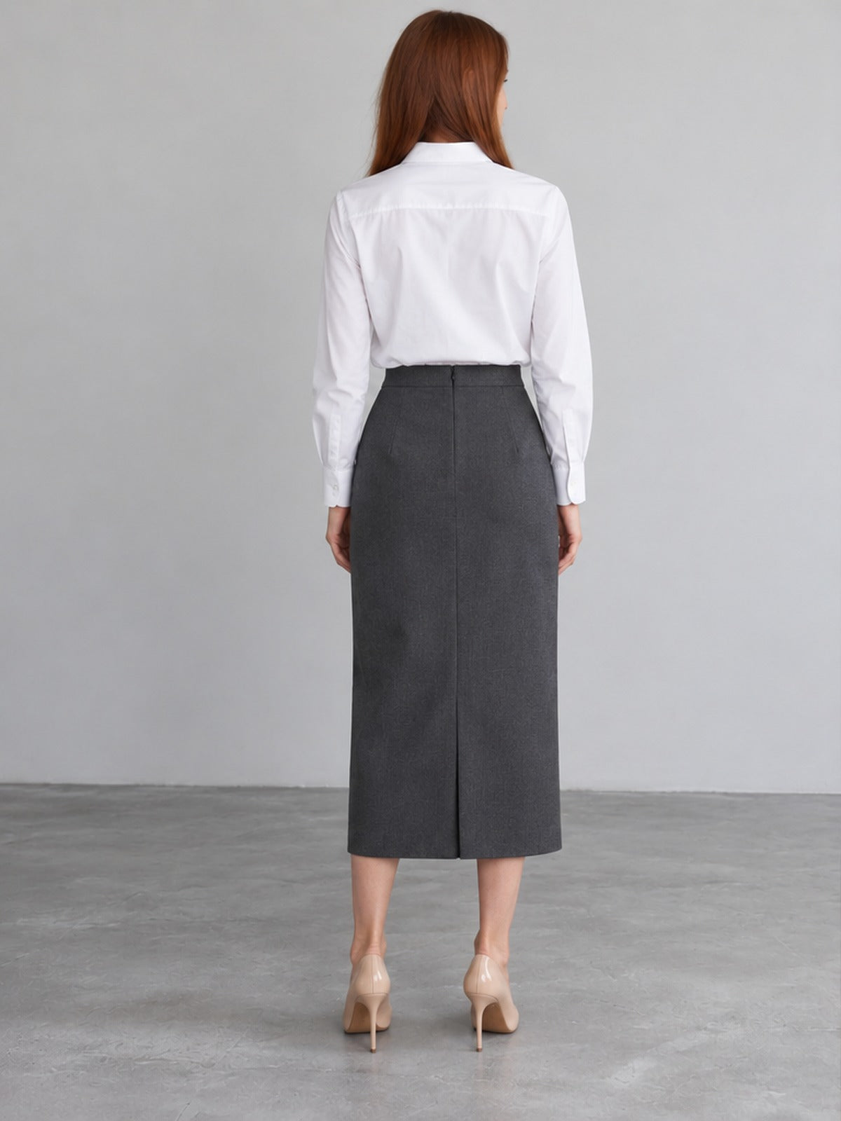 Falda Midi - Gris Marengo