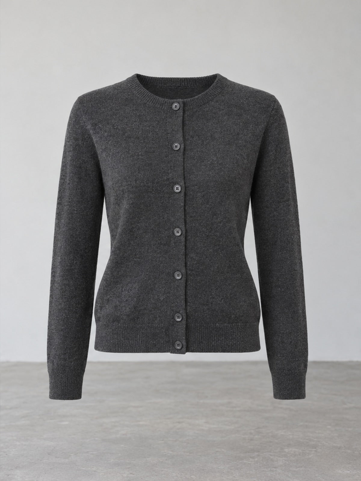 Cárdigan Esencial Cuello Redondo - Gris Marengo