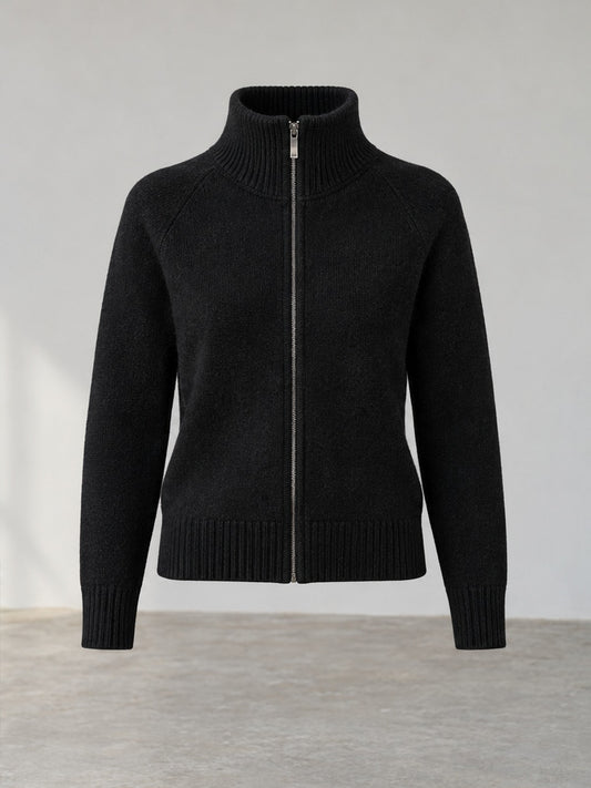 Cárdigan Cuello Alto Esencial - Negro