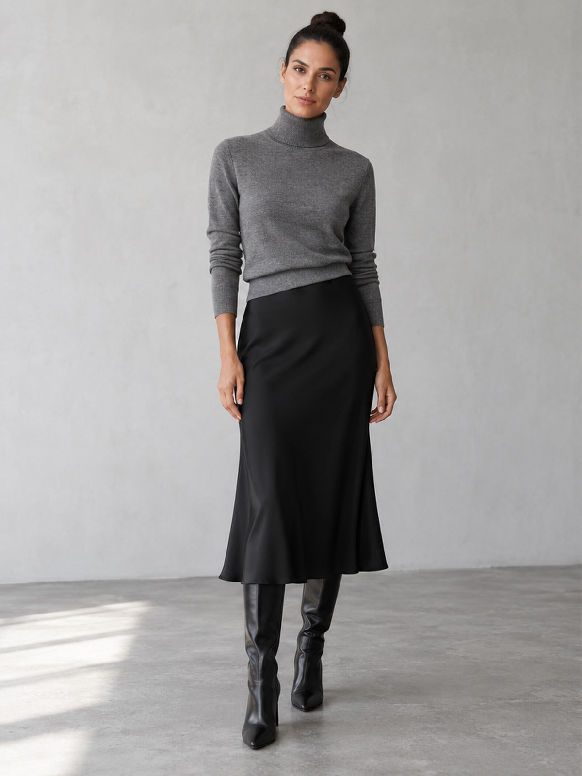 Jersey Cuello Vuelto Versátil - Gris