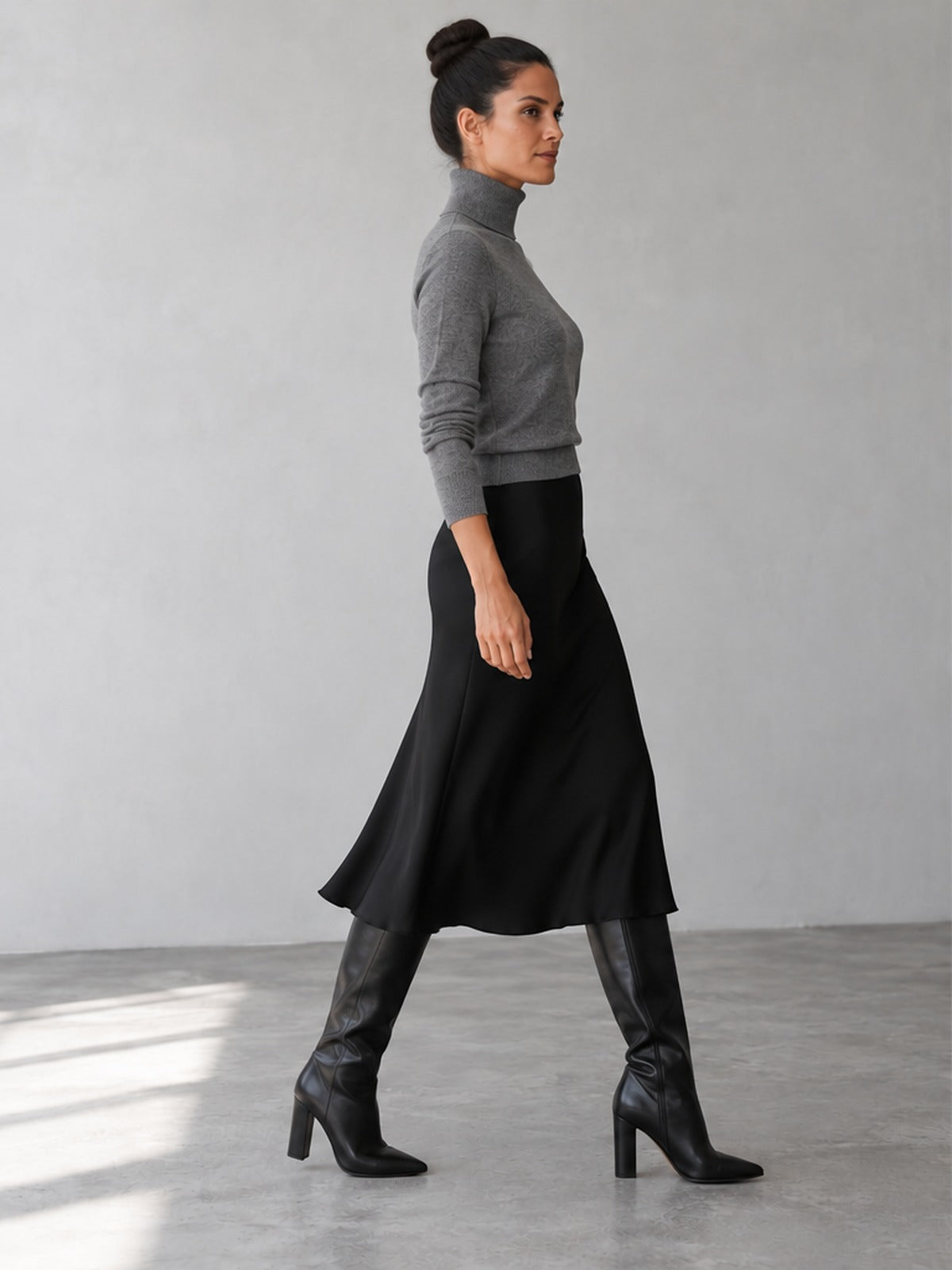 Jersey Cuello Vuelto Versátil - Gris