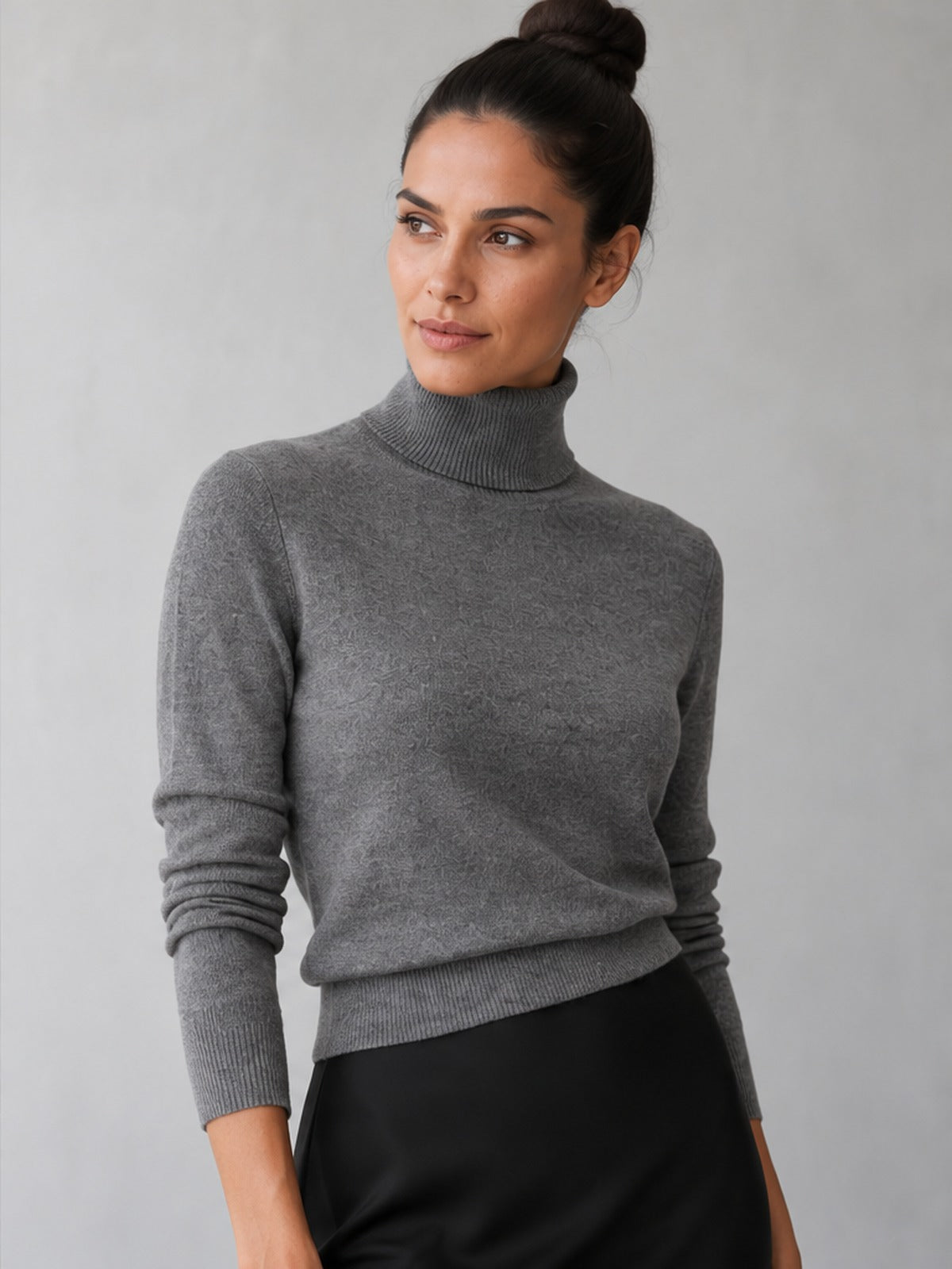 Jersey Cuello Vuelto Versátil - Gris