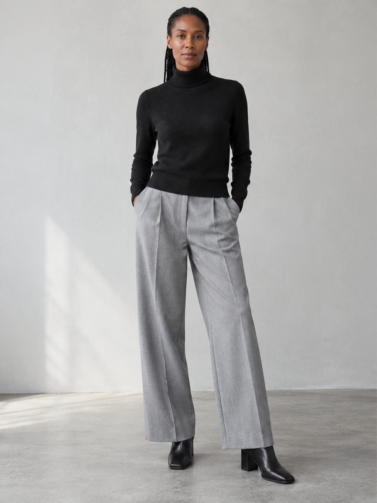 Jersey Cuello Vuelto Versátil - Negro
