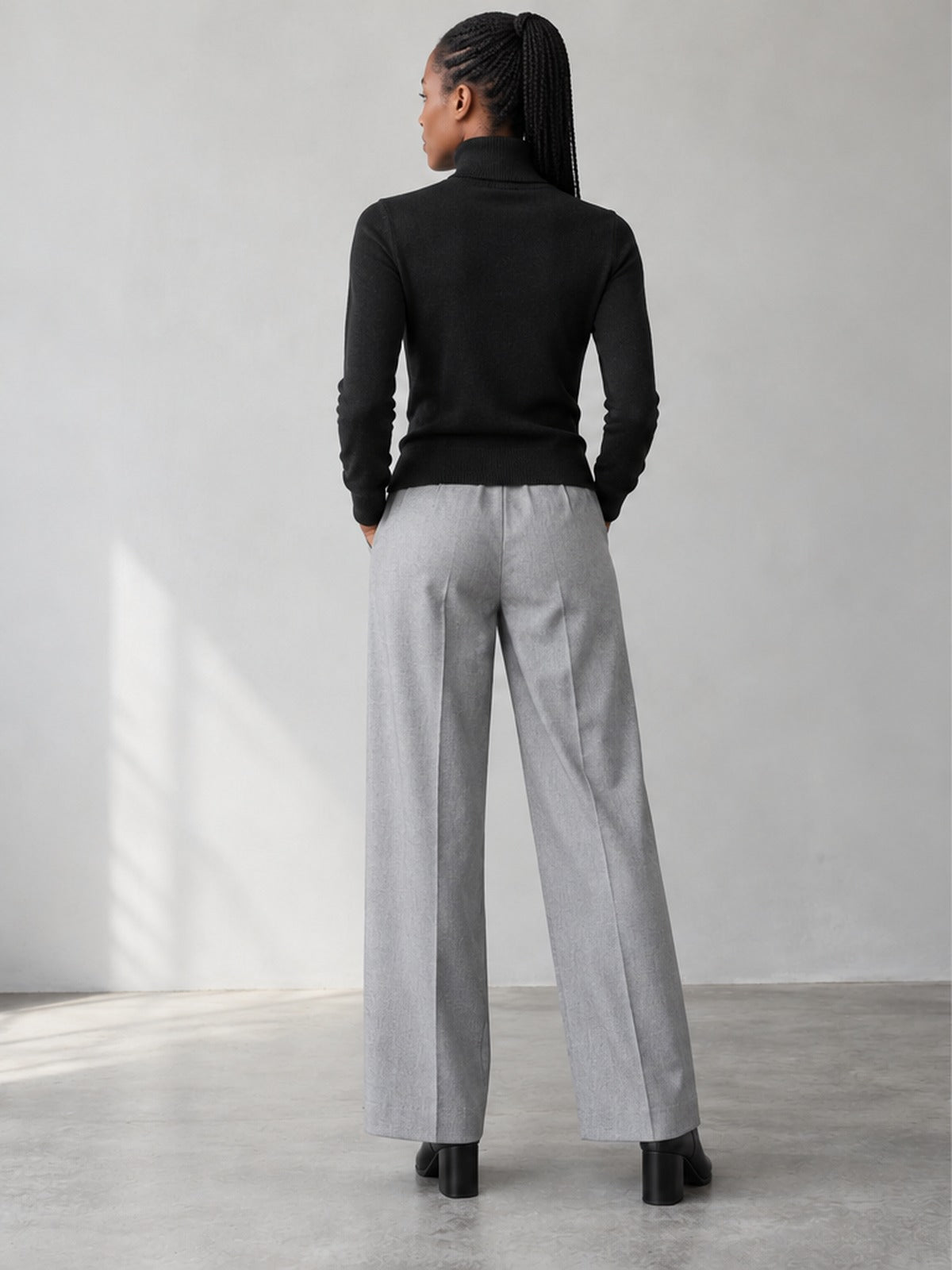 Jersey Cuello Vuelto Versátil - Negro