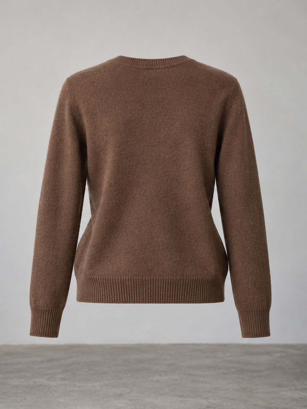 Jersey Elegante Cuello Redondo - Marrón