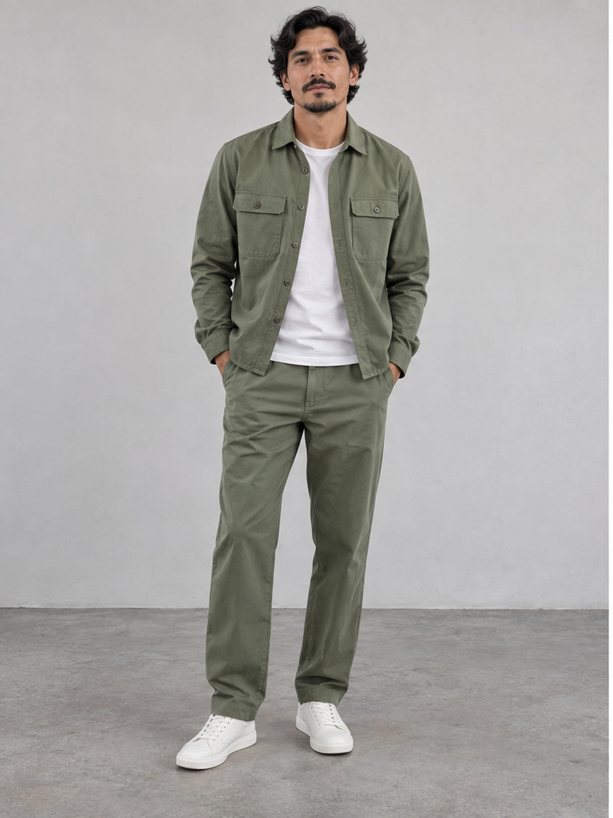 Conjunto Sobrecamisa y Pantalón - Verde Salvia