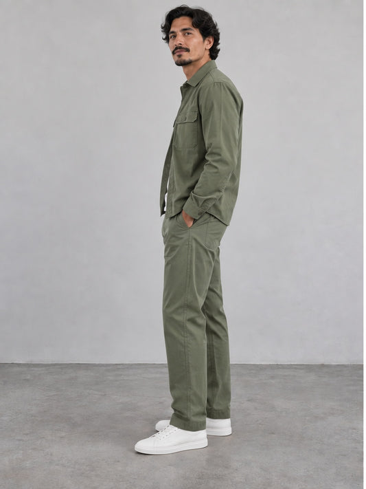 Conjunto Sobrecamisa y Pantalón - Verde Salvia