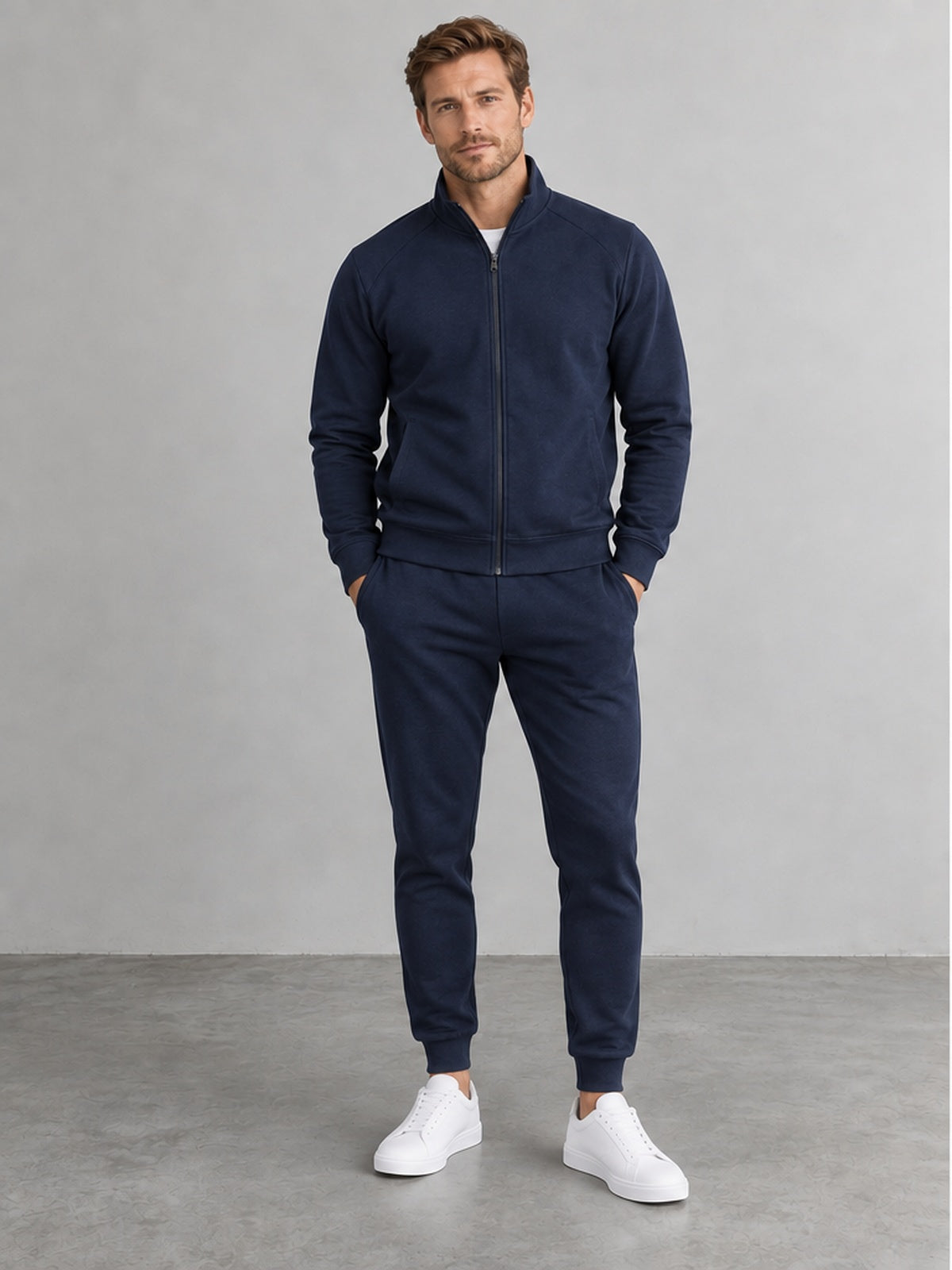 Conjunto Sudadera con Cremallera y Jogger - Azul Índigo
