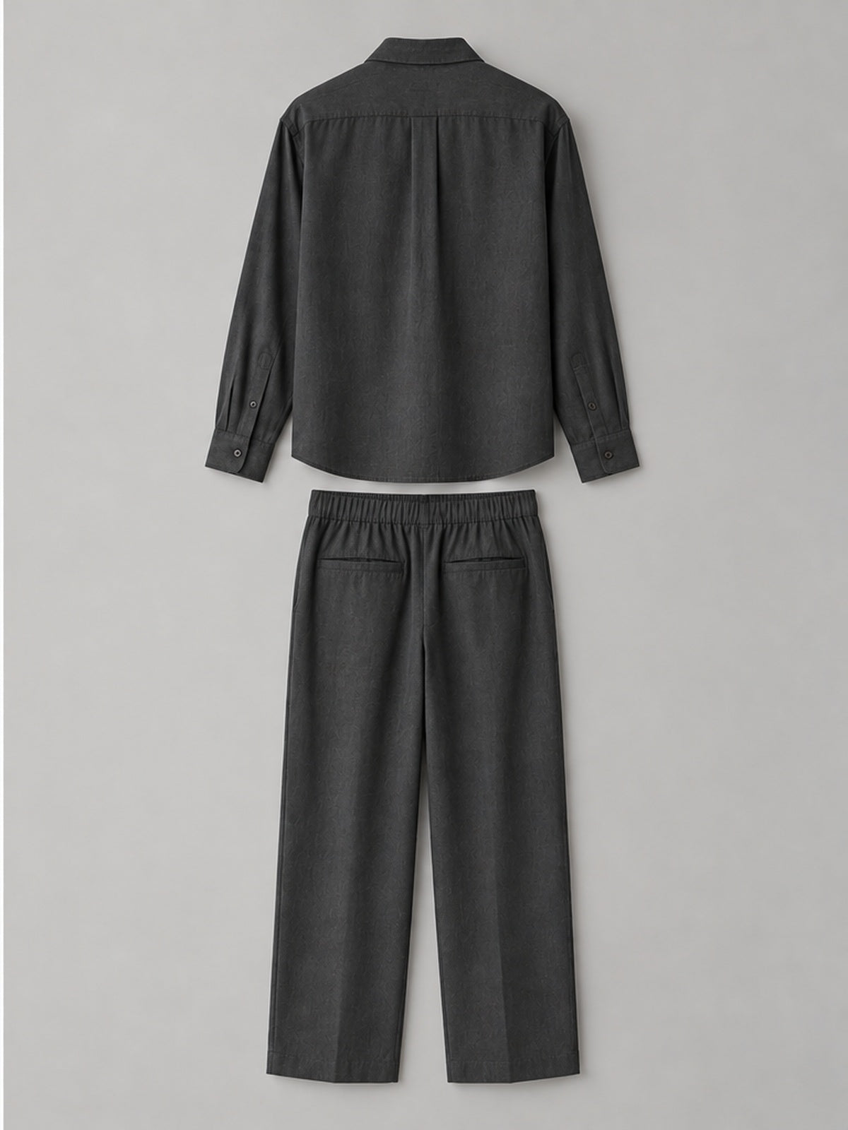 Conjunto Camisa y Pantalón Plisado - Gris Antracita