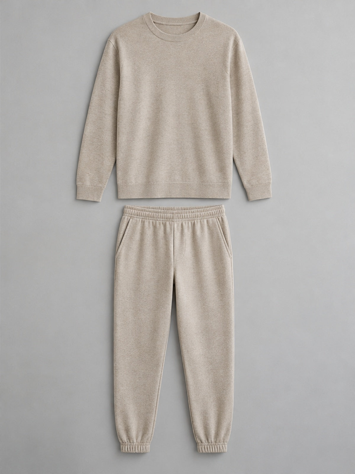 Conjunto Jersey de Punto y Jogger - Beige Arena