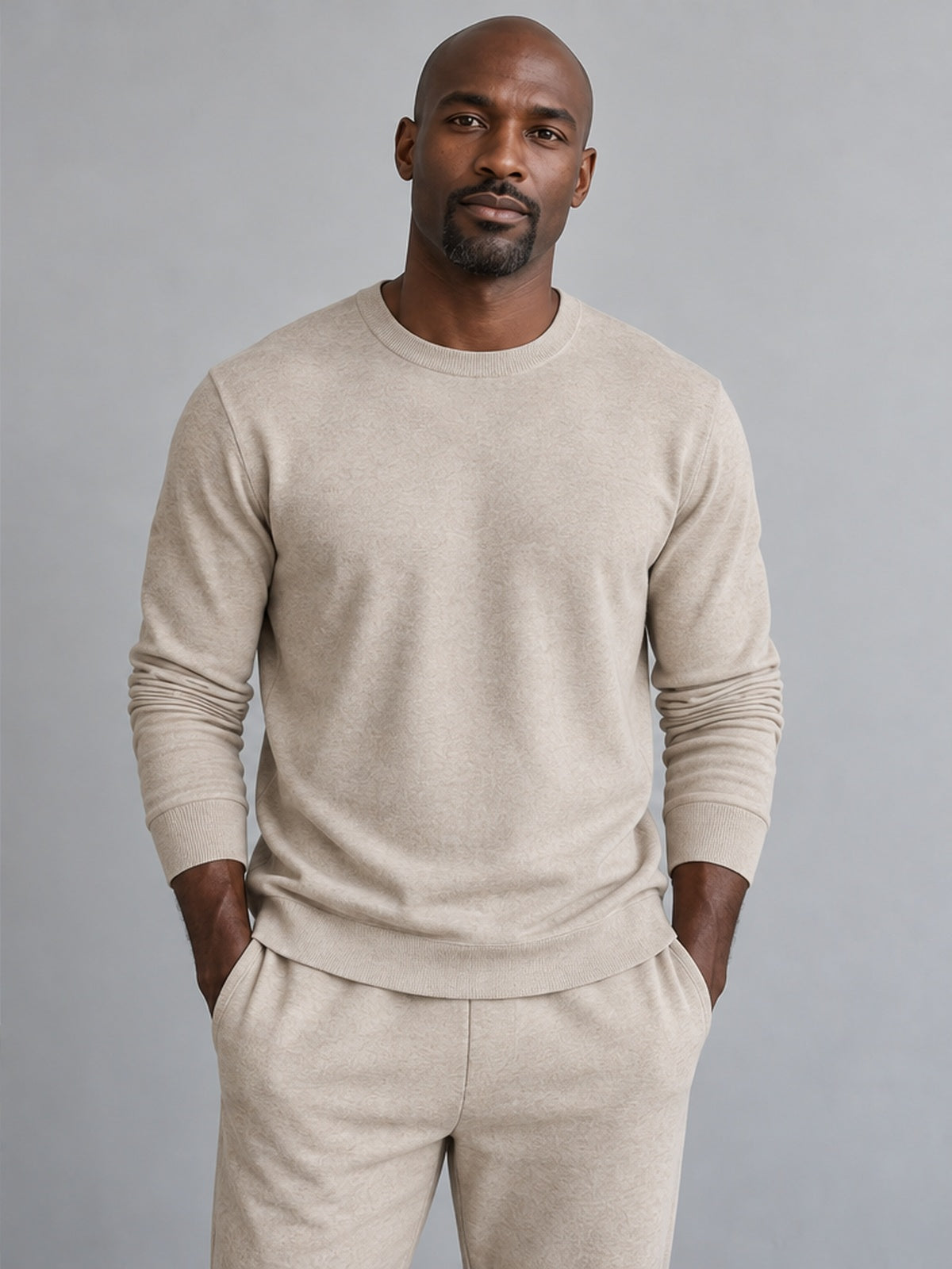 Conjunto Jersey de Punto y Jogger - Beige Arena