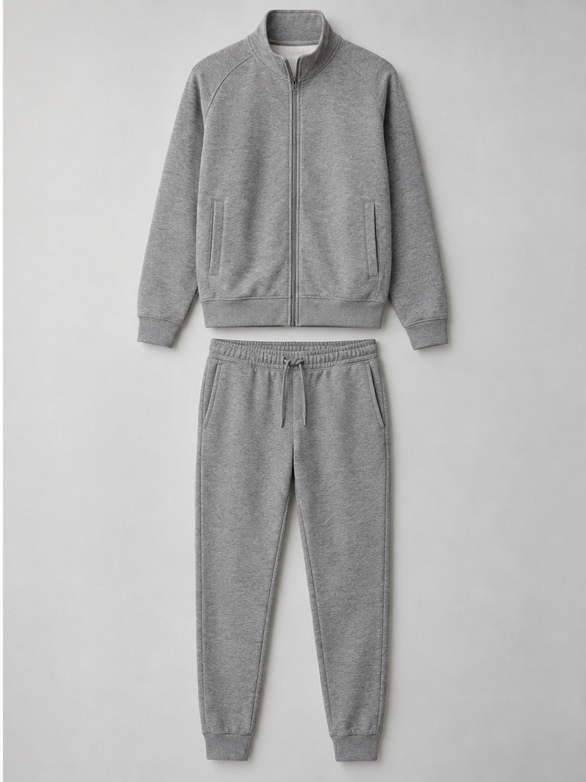 Conjunto Chaqueta Sudadera y Jogger - Gris Jaspeado