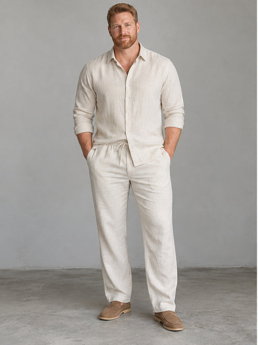 Conjunto Camisa Esencial y Pantalón - Natural