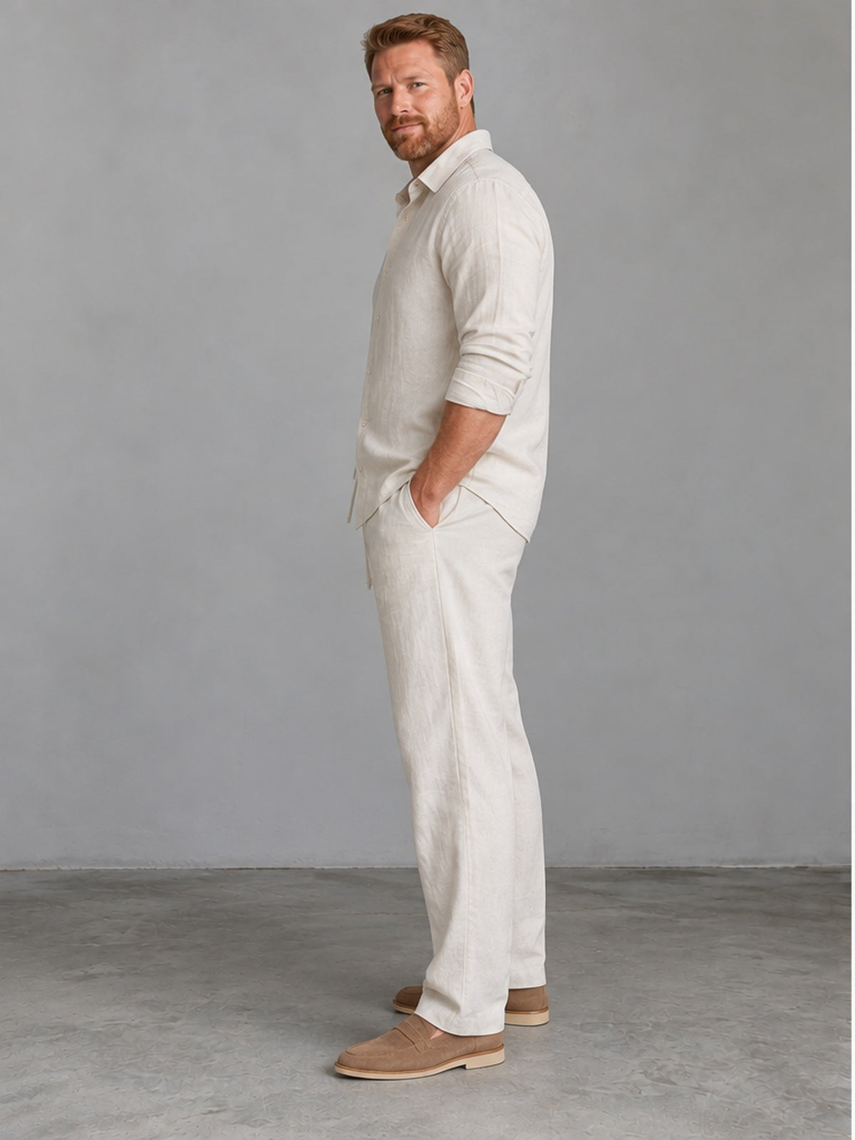 Conjunto Camisa Esencial y Pantalón - Natural